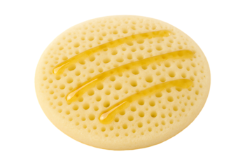 Yellow sponge with holes and texture isolated on transparent background