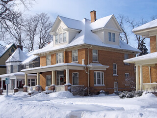 Residential neighborhood in winter
