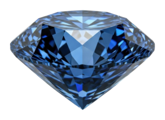 Captivating blue diamond jewelry showcase precious gem elegant isolated on transparent background