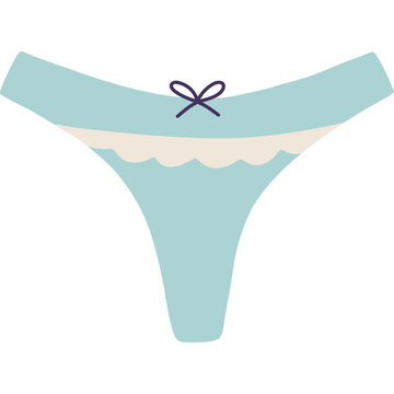 Light Blue Thong Underwear with Bow