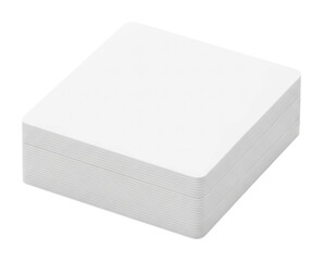 Fototapeta premium Creative white blank square box for projects product view isolated on transparent background