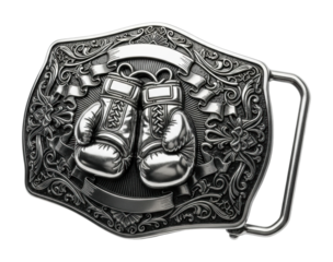 Boxing championship belt sports arena metal competitive environment isolated on transparent background