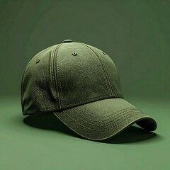 Olive Green Baseball Cap - Minimalist Style for Casual Wear.