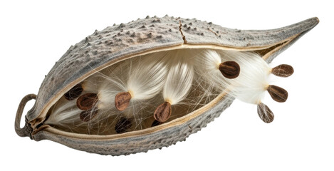 Opening seed pod exploration nature botanical isolated on transparent background