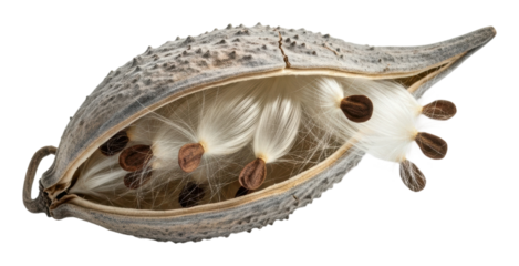 Opening seed pod exploration nature botanical isolated on transparent background