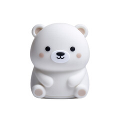 Bear shaped silicone night light for nursery. Isolated white background. Png format