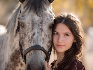 Beautiful Young Woman with Horse &ndash; Emotional Outdoor Portrait Photography