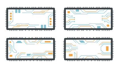 Obraz premium Computer chips with circuit boards providing technology background