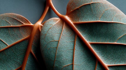 Macro Lens Captures Intricate Red Veins Pulsing Through Green Leaves