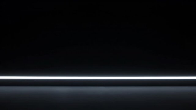 Abstract white light bar animation on black background simple modern minimalist