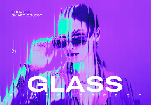 Diagonal Glass Poster Photo Effect Mockup
