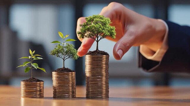 Growing Investments - A Visual Representation of Financial Growth and Prosperity.