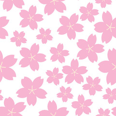 Seamless pattern with cherry pink flower in vector.Element for decoration design print background backdrop wrapping wallpaper banner textile