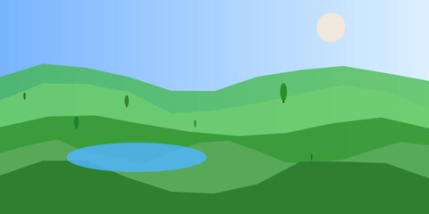 Obraz premium Serene mountain lake