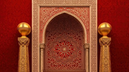 Intricate islamic archway with ornate details