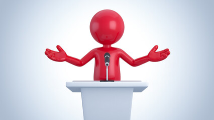 3d man as a lecturer .