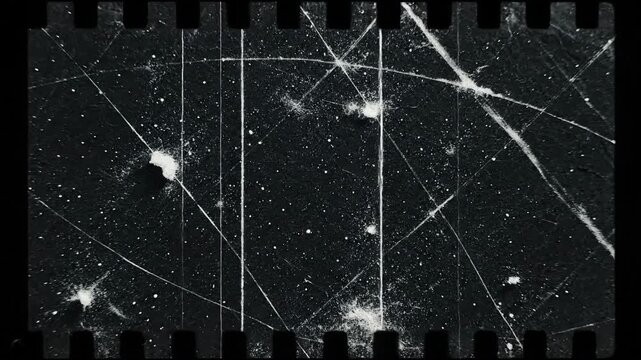 Vintage film frame overlay with scratches dust and grain texture