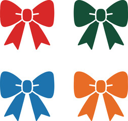 Set of bow vector transparent
