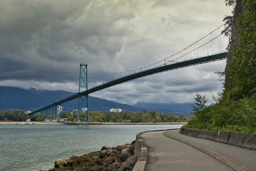 Lions Gate suspension road Bridge, Vancouver, British Columbia, Canada