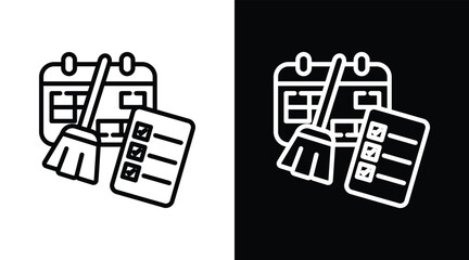 cleaning Two-tone version in black and white background