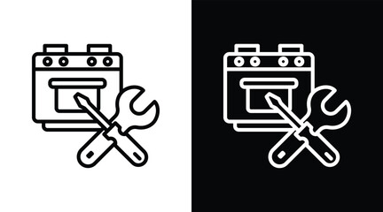 equipment Two-tone version in black and white background