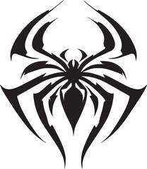 Abstract Black Spider Emblem Logo Minimal Vector Silhouette