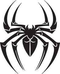 Abstract Black Spider Emblem Logo Minimal Vector Silhouette