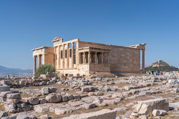 Close-up of Acropolis Temple Architecture, Athens, Greece