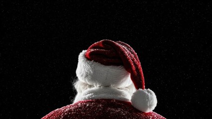 Santa Claus in snowy scene with festive holiday spirit