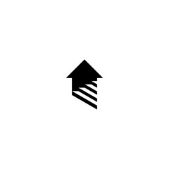 Fototapeta premium Stair home logo icon flat vector design