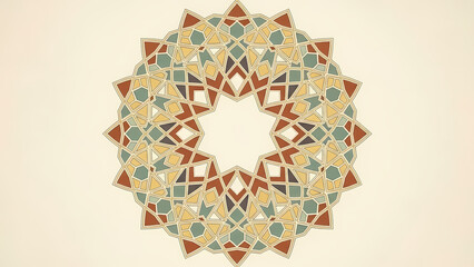 Geometric Islamic pattern with star motif in earthy tones