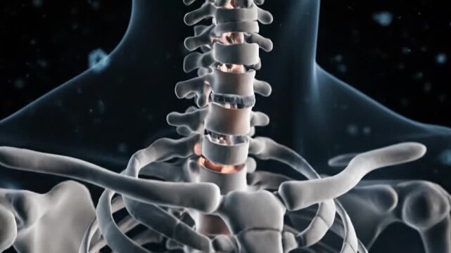 Dynamic Visualization of Human Skeletal System with Spine and Rib Cage in Motion