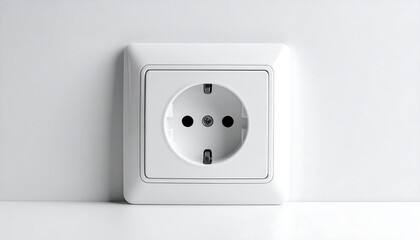 Close-up of a white European electrical outlet on a wall.