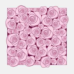Pink rose garden pattern vector design