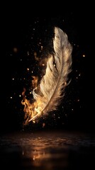 Burning feather fantasy art