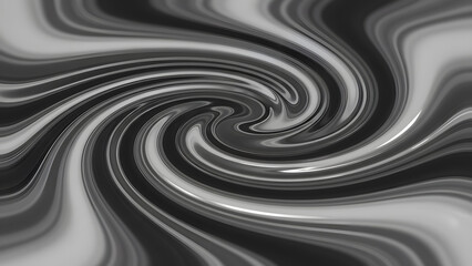 Abstract Fluid Art Black White Swirl