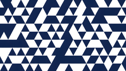 Navy White Triangular Geometric Pattern