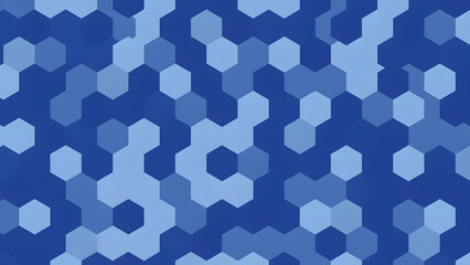 Monochromatic Blue Hexagonal Geometric Pattern