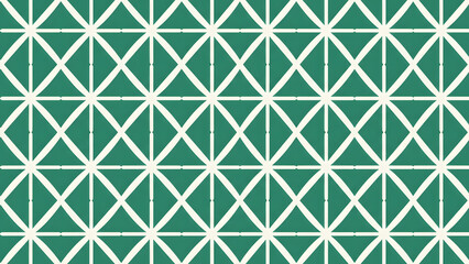 Emerald Cream Circular Geometric Pattern