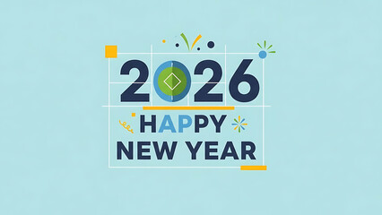 A colorful graphic celebrating the Happy New Year 2026