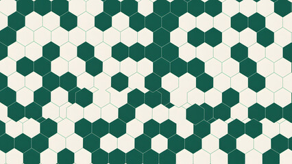 Emerald Cream Hexagonal Geometric Pattern