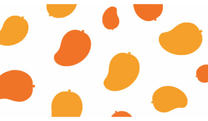 Abstract minimalist mango silhouettes vector set with flat tropical fruit shapes