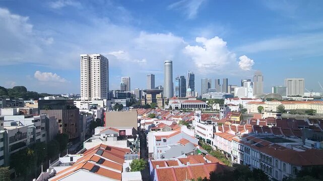 Aerial view of  Singapore, Beautiful cityscape of Singapore.