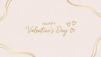 Golden Happy Valentine's Day greeting with elegant hearts