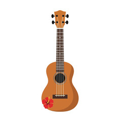Obraz premium A ukulele with a flower decoration.