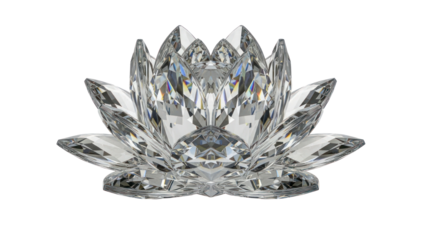 Crystal Lotus Flower Isolated on Transparent Background