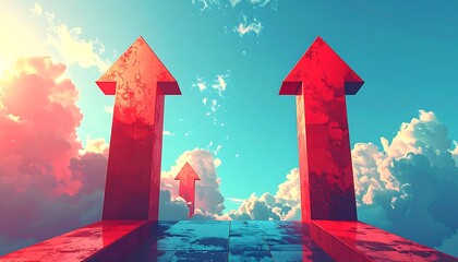 Upward Trajectory - Arrows Pointing to a Bright Future.