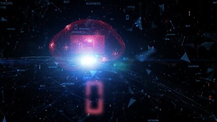 Glowing AI brain fused with a circuit board, floating in a digital network space, symbolizing artificial intelligence, data processing, and future technology. - Powered by Adobe