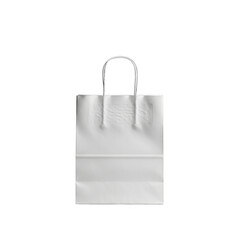 Silver shopping bag isolated on transparent background