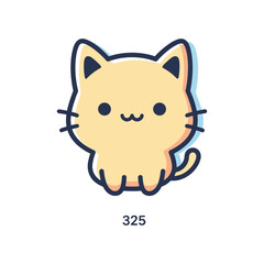 Obraz premium Adorable Cartoon Cat Illustration